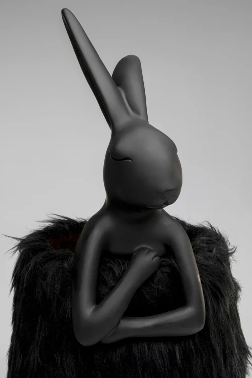 KARE Design Lampada da tavolo Animal Rabbit Fur nero/oro 68cm - KARE> Lampade Da Tavolo