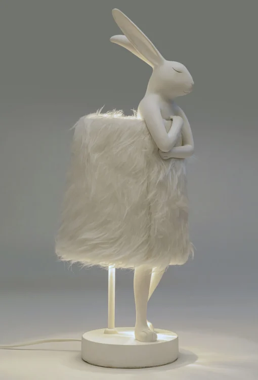 KARE Design Lampada da tavolo Animal Rabbit Fur bianco/argento 50cm - KARE> Lampade Da Tavolo
