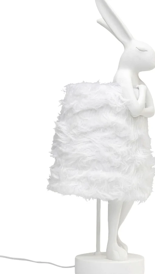 KARE Design Lampada da tavolo Animal Rabbit Fur bianco/argento 68cm - KARE> Lampade Da Tavolo