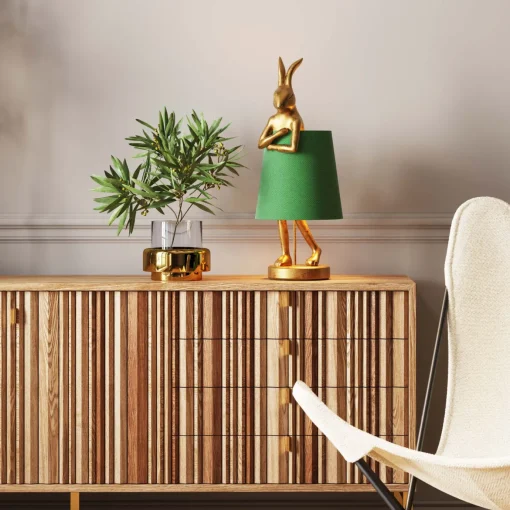 KARE Design Lampada da tavolo Animal Rabbit oro/verde 68cm - KARE> Lampade Da Tavolo