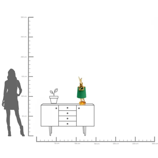 KARE Design Lampada da tavolo Animal Rabbit oro/verde 68cm - KARE> Lampade Da Tavolo
