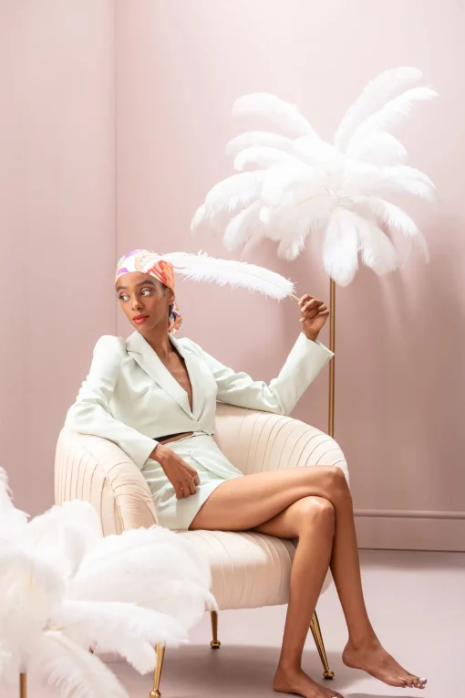 KARE Design Lampada da tavolo Feather Palm bianco 60cm - KARE> Lampade Da Tavolo
