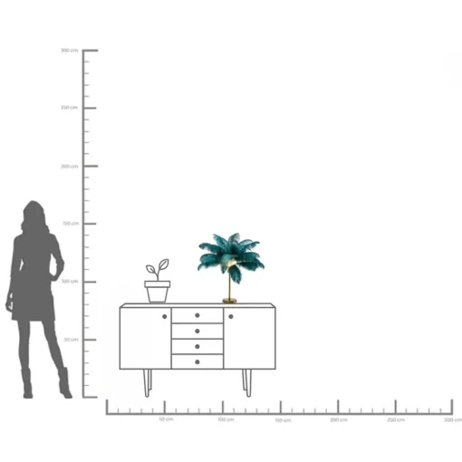 KARE Design Lampada da tavolo Feather Palm verde 60cm - KARE> Lampade Da Tavolo