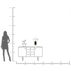 KARE Design Lampada da tavolo Josy bianco nero 51cm - KARE> Lampade Da Tavolo