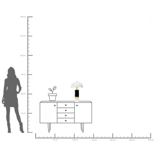 KARE Design Lampada da tavolo Josy bianco nero 51cm - KARE> Lampade Da Tavolo