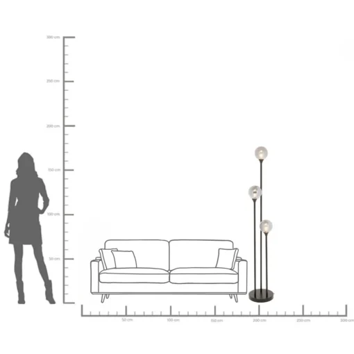 KARE Design Lampada da terra Al Capone Tre nero 175cm - KARE> Lampade Da Terra