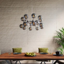 KARE Design Lampadario Atomic Balls argento Ø74cm - KARE></noscript> Lampadari E Lampade A Sospensione