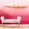 KARE Design Lampadario di design con asta in legno e 5 punti luce in ceramica a forma di uccellini - Animal Dining Birds - KARE> Lampadari E Lampade A Sospensione