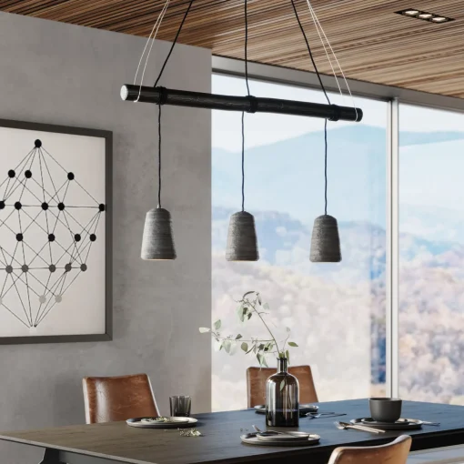 KARE Design Lampadario Dining Concrete Nero Tre - KARE> Lampadari E Lampade A Sospensione