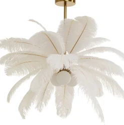 KARE Design Lampadario Feather Palm bianco Ø87cm - KARE> Lampadari E Lampade A Sospensione