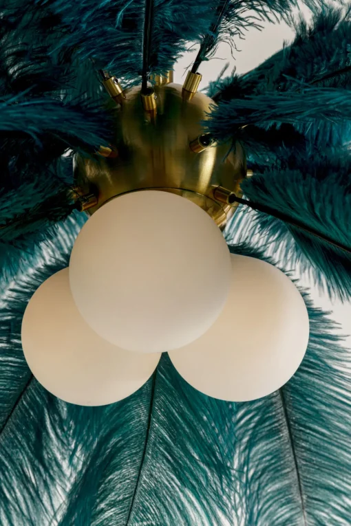 KARE Design Lampadario Feather Palm verde Ø87cm - KARE> Lampadari E Lampade A Sospensione