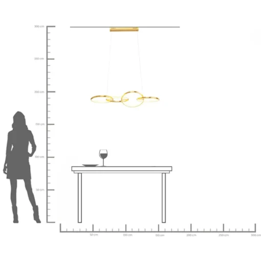 KARE Design Lampadario Galaxy LED Oro 155cm - KARE> Lampadari E Lampade A Sospensione