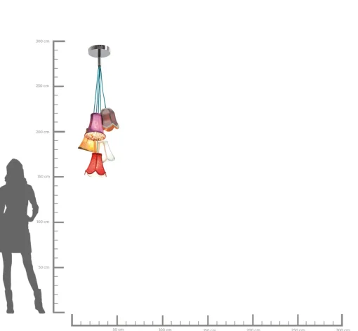 KARE Design Lampadario Pendente  "Saloon Flowers 5" paralumi - KARE> Lampadari E Lampade A Sospensione