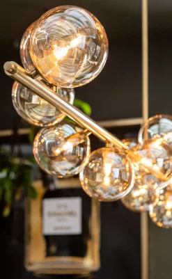 KARE Design LAMPADARIO SCALA BALLS OTTONE 150CM - KARE></noscript> Lampadari E Lampade A Sospensione