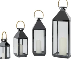 KARE Design Lanterna Giardino nero-oro (4/Set) - KARE> Lanterne