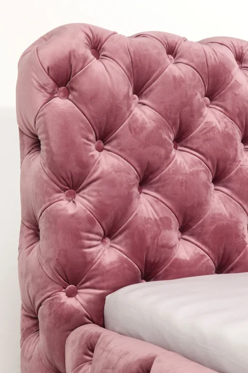 KARE Design Letto Desire 160x200cm Velluto Rosa - KARE> Letti