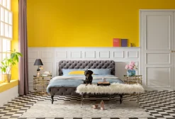 KARE Design Letto Desire 160x200cm Velluto Grigio Argento - KARE></noscript> Letti