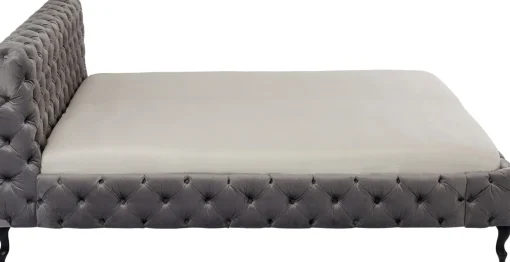 KARE Design Letto Desire 160x200cm Velluto Grigio Argento - KARE> Letti