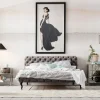 KARE Design Letto Desire 180x200cm Velluto Grigio Argento - KARE> Letti