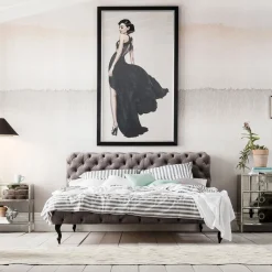 KARE Design Letto Desire 180x200cm Velluto Grigio Argento - KARE> Letti