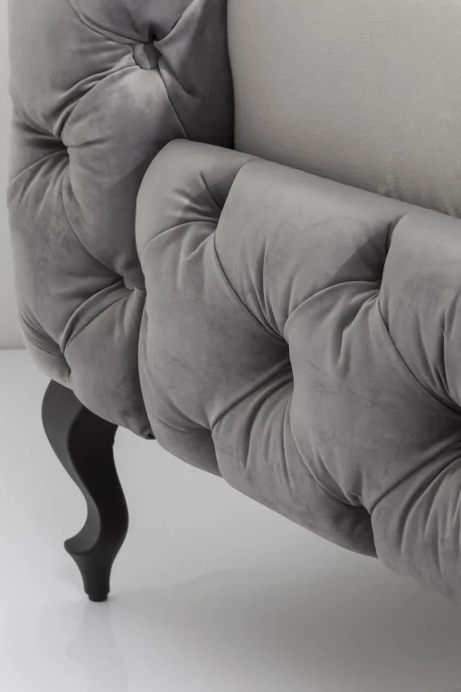 KARE Design Letto Desire 180x200cm Velluto Grigio Argento - KARE> Letti