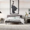 KARE Design Letto Desire 200x200cm Velluto Grigio Argento - KARE> Letti
