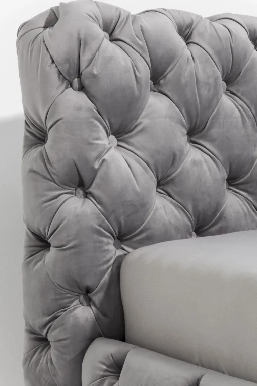 KARE Design Letto Desire 200x200cm Velluto Grigio Argento - KARE> Letti