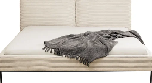 KARE Design LETTO EAST SIDE VELLUTO A COSTE CREMA 160X200 - KARE> Letti