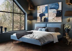 KARE Design Letto East Side velluto blu 180x200cm - KARE></noscript> Letti