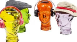 KARE Design Poggia cuffia a forma di testa trasparente 29cm - KARE></noscript> Statuette Decorative