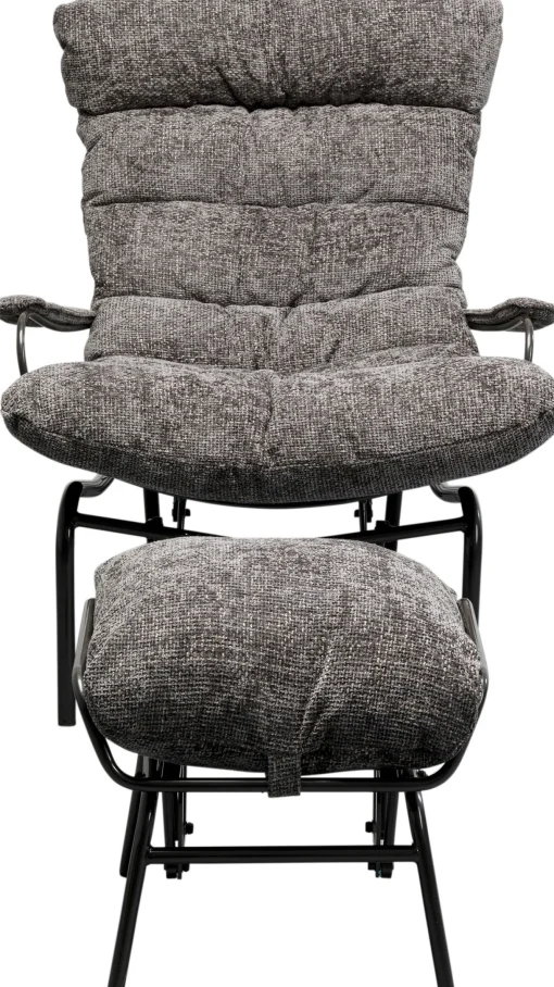 KARE Design Poltrona + sgabello Vienna Swing Grigio - KARE> Poltrone