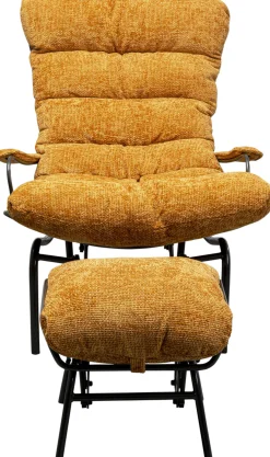 KARE Design Poltrona + sgabello Vienna Swing Giallo - KARE> Poltrone