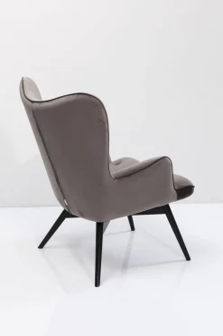 KARE Design POLTRONA BLACK VICKY VELLUTO GRIGIO - KARE></noscript> Poltrone