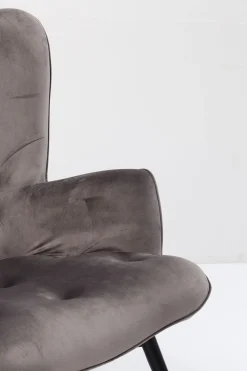 KARE Design POLTRONA BLACK VICKY VELLUTO GRIGIO - KARE></noscript> Poltrone