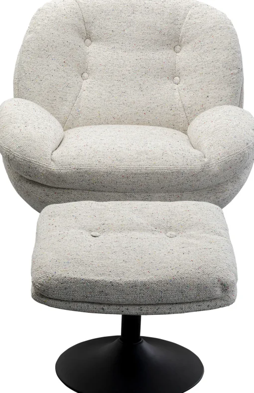 KARE Design Poltrona girevole + sgabello Standford - KARE> Poltrone
