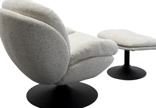 KARE Design Poltrona girevole + sgabello Standford - KARE> Poltrone