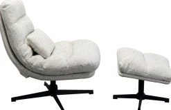 KARE Design Poltrona girevole + sgabello Columbia - KARE> Poltrone
