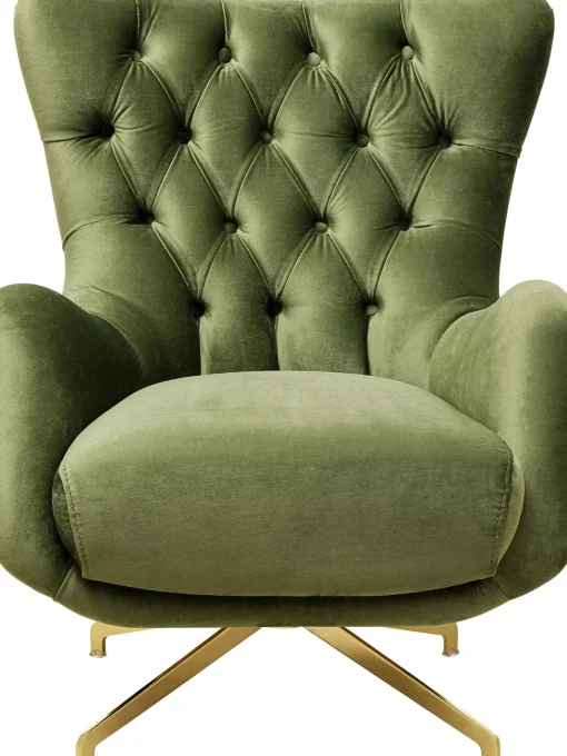 KARE Design Poltrona girevole Bellissima velluto verde - KARE> Poltrone