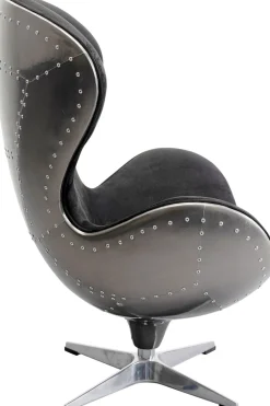 KARE Design Poltrona girevole Lounge Black Grafite - KARE> Poltrone