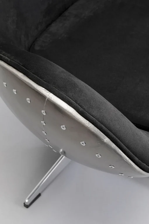 KARE Design Poltrona girevole Lounge Black Grafite - KARE> Poltrone