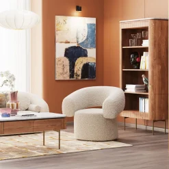 KARE Design Poltrona girevole Maye crema - KARE> Poltrone
