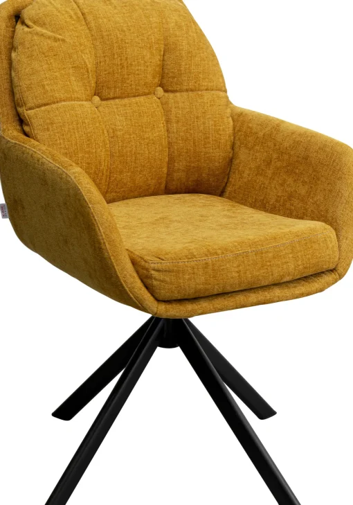 KARE Design Poltrona girevole Molly giallo - KARE> Sedie