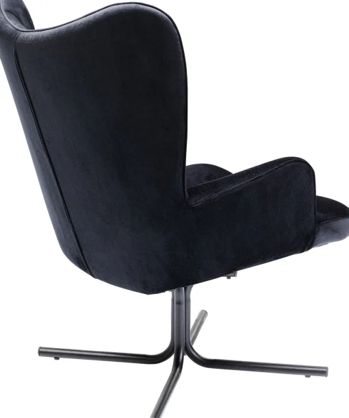 KARE Design Poltrona girevole Oscar velluto nero - KARE> Poltrone