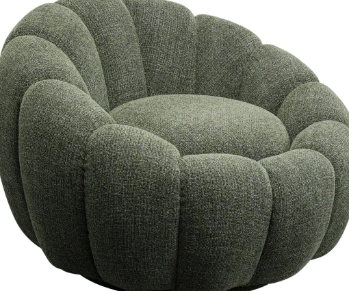 KARE Design Poltrona girevole Peppo Bloom Melange Verde - KARE> Poltrone