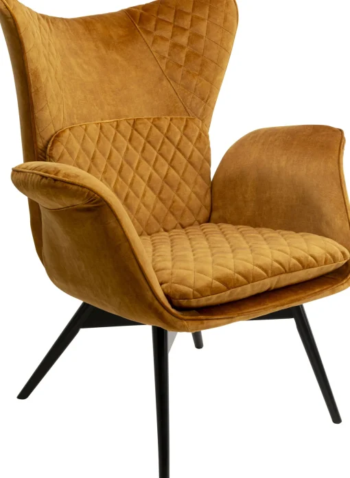 KARE Design Poltrona Tudor Velluto Oro Marrone - KARE> Poltrone