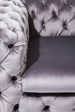 KARE Design Poltrona velluto "My Desire" stile Chesterfield grigio argento - KARE></noscript> Poltrone