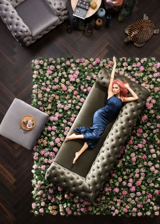 KARE Design Poltrona velluto "My Desire" stile Chesterfield grigio argento - KARE> Poltrone