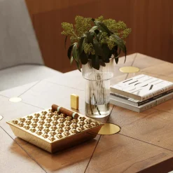 KARE Design POSACENERE SOHO QUADRATO OTTONE 25X25CM - KARE> Posacenere E Portasigarette