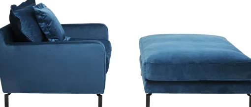 KARE Design Pouf poggiapiedi vellutato "Discovery" 100x100cm in color petrolio - KARE> Pouf