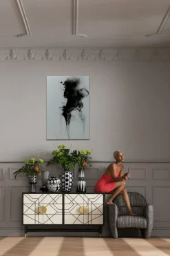 KARE Design Quadro in vetro Smokey Face 100x150cm - KARE></noscript> Quadri